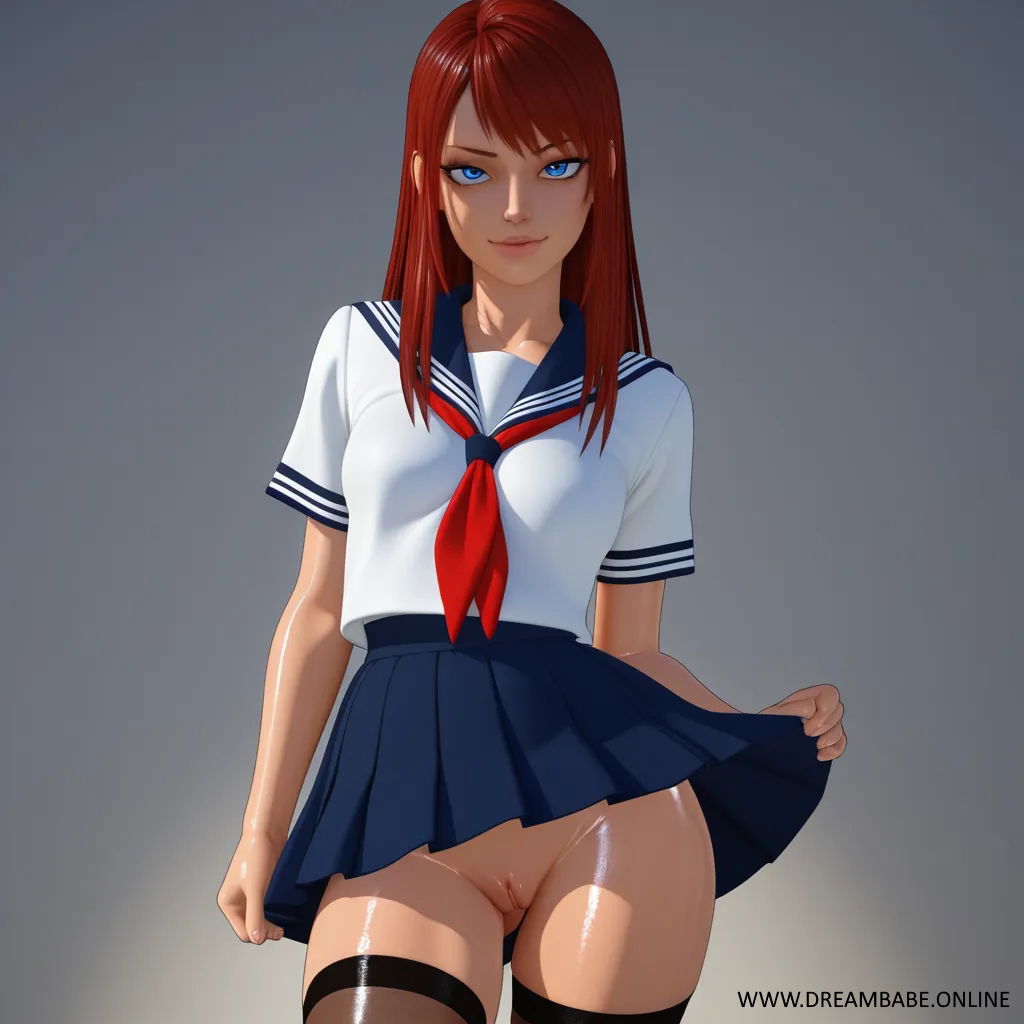 Petite teen in academy uniform bends over and shows her shaved pussy - 10 Pics