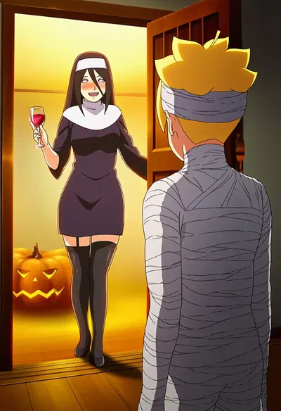 TheFarAi Boruto X Hanabi Halloween (Ai Generated) - Хентай галерея
