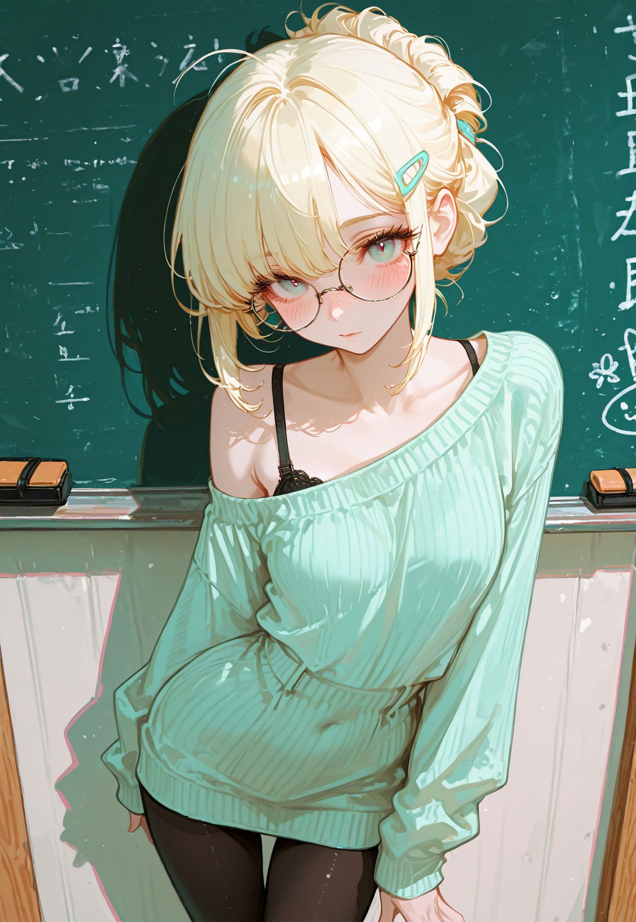TEASE CHALKBOARD - VESTIDO COM FORMA [Gerado por IA] - Galeria Hentai