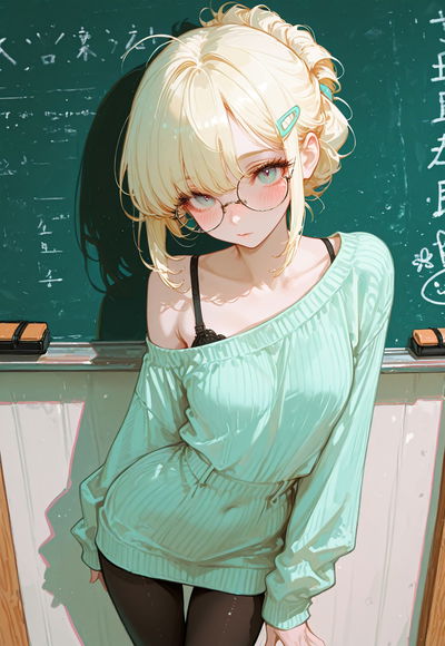 TEASE CHALKBOARD - VESTIDO COM FORMA [Gerado por IA] - Galeria Hentai