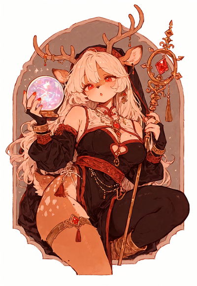 DEER NUN TEASE - CINTA DE OURO NA PERNA (gerado por IA) - Galeria Hentai