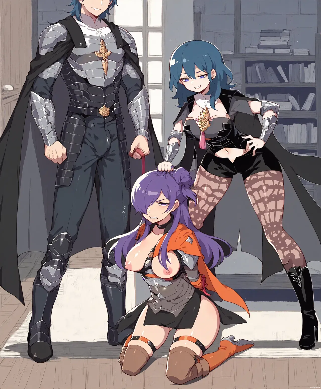 SundayPoonday Fire Emblem Twin Shez y Twin Byleth comic. (Generado por IA) - Galer&iacute;a Hentai