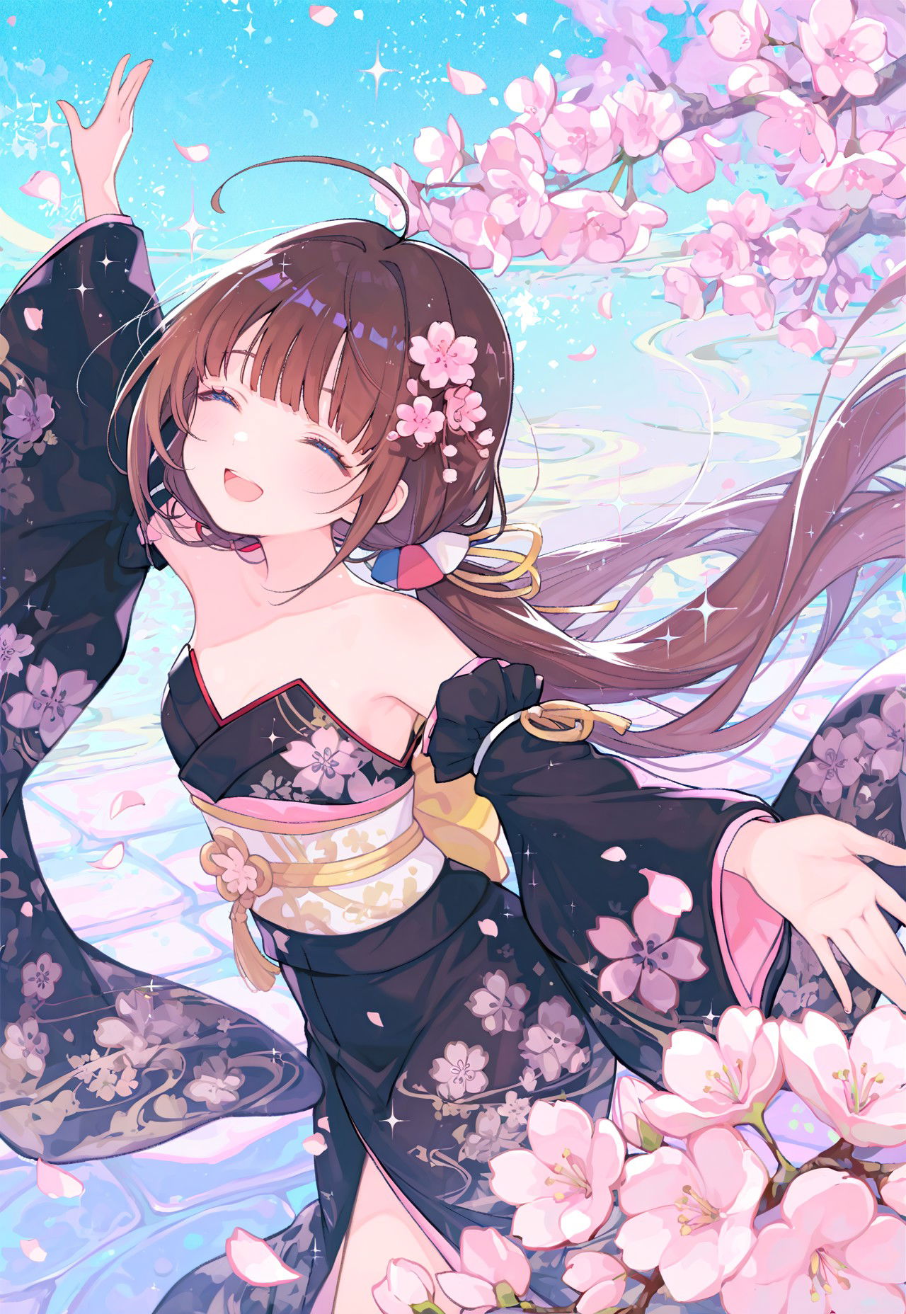 CHERRY BLOSSOM TEASE - FLORAL KIMONO (AI Generated) - Хентай галерея