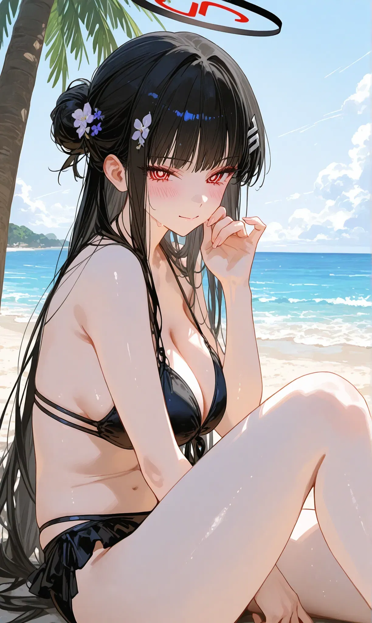 (Reiji) Rio Tsukatsuki (Blue Archive) – La playa y tú - Galería Hentai - hentai porno - Image 1