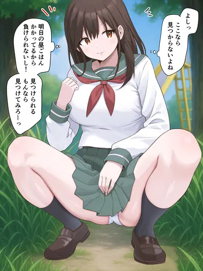 (Sana) La chica al límite mientras juega al escondite - Galería Hentai
