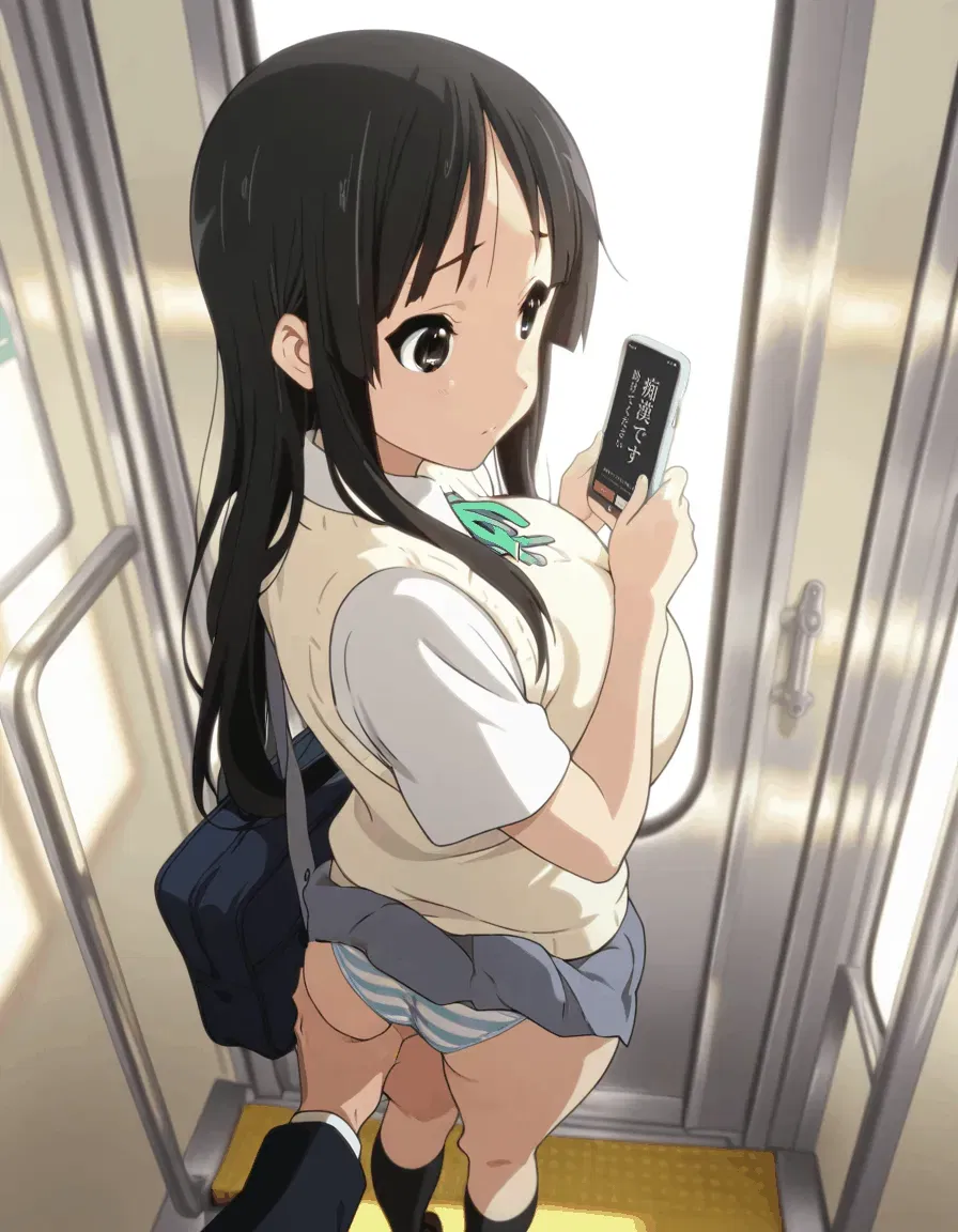 秋山澪と電車痴漢 - Hentai Gallery - hentai porn - Image 1