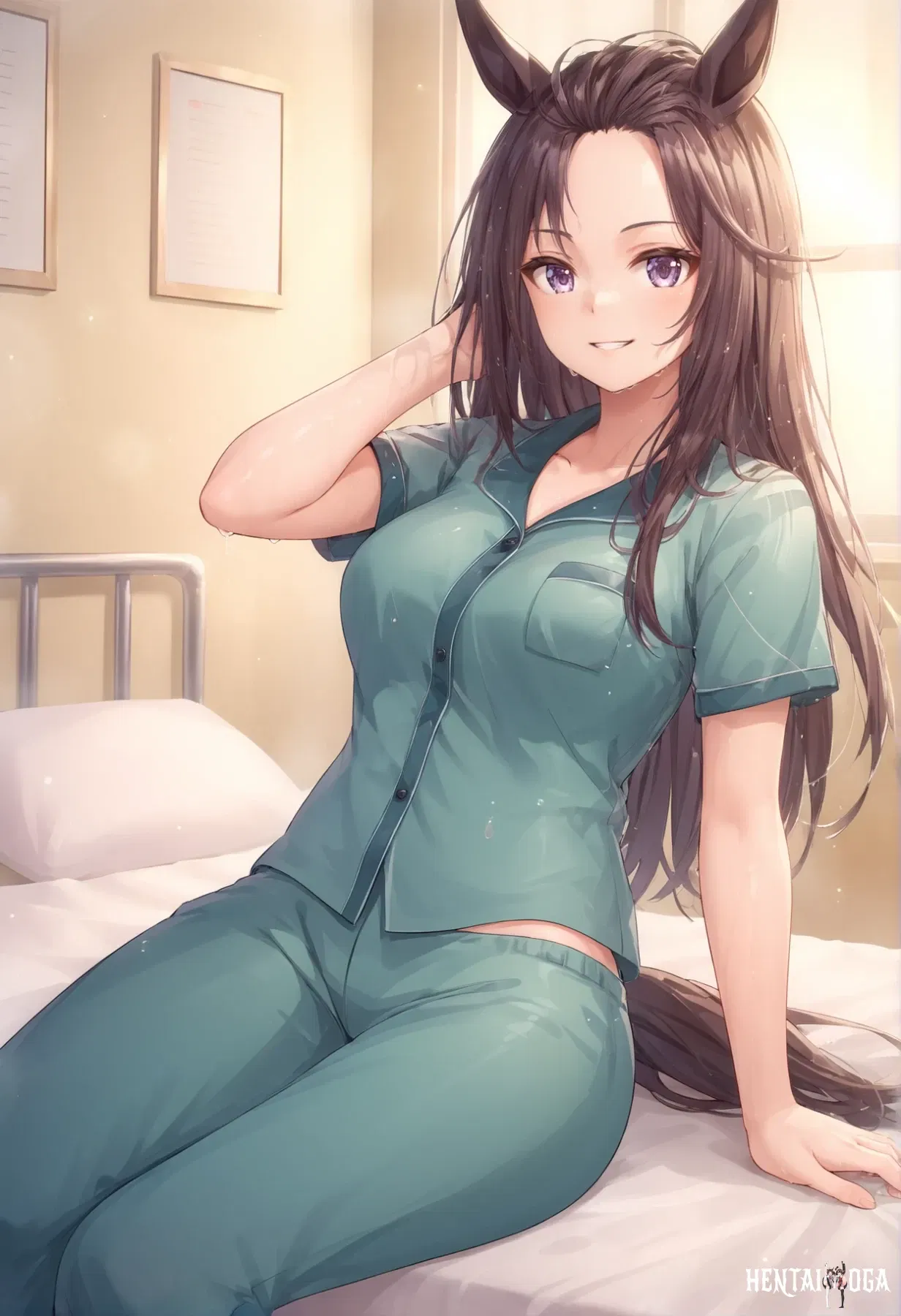 Mejiro Dober/Sexo en pijama por AiArt - Galería Hentai - hentai porno - Image 1