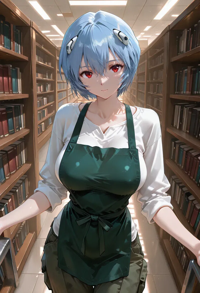 (マイネームルナ) Pregnant Belly Library Series Ayanami Rei (Sample) - Hentai Gallery - Image 1