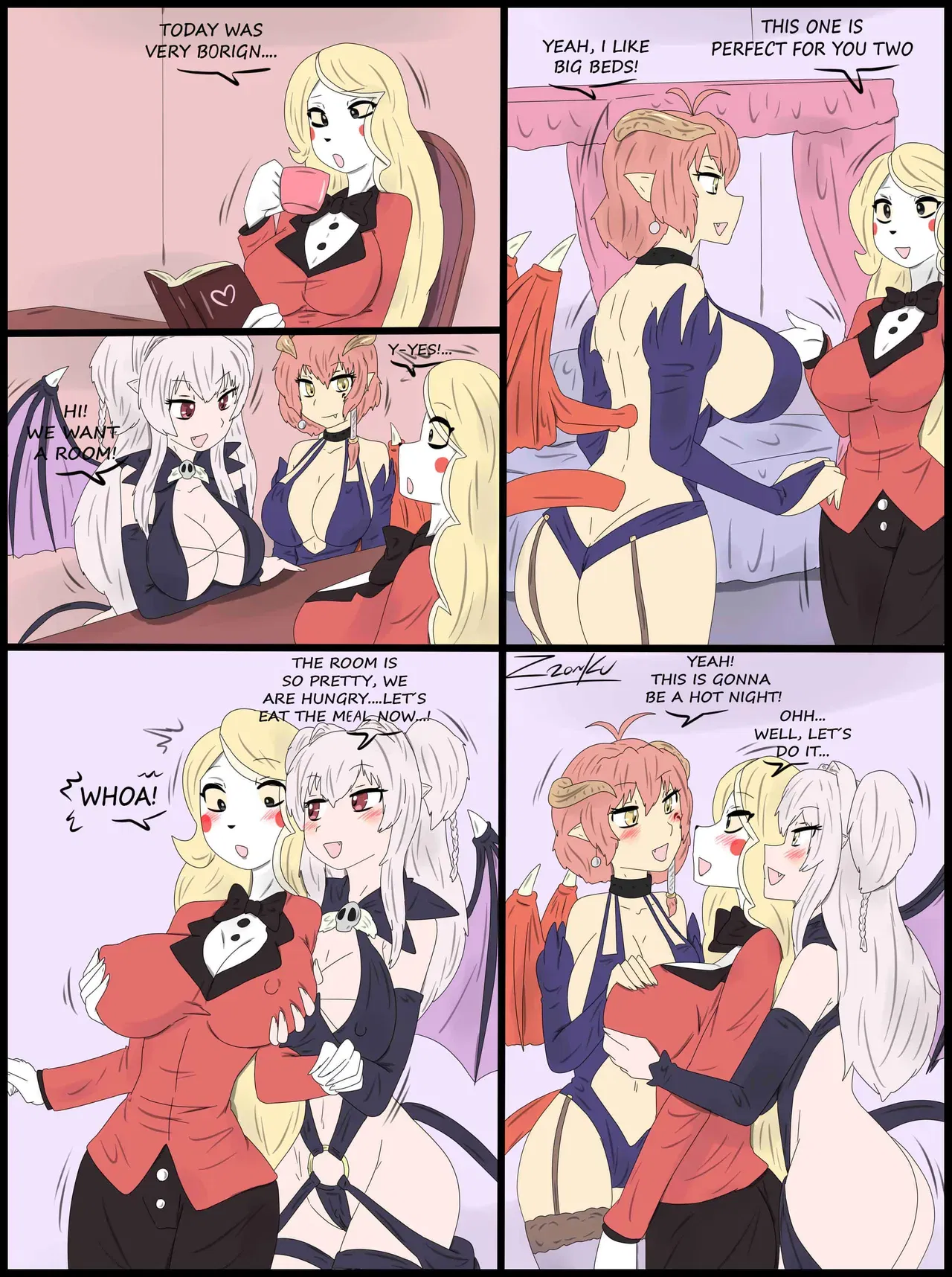 Sexy Room - big breasts cunnilingus demon girl females only group of fem... - Hentai Gallery - Image 1