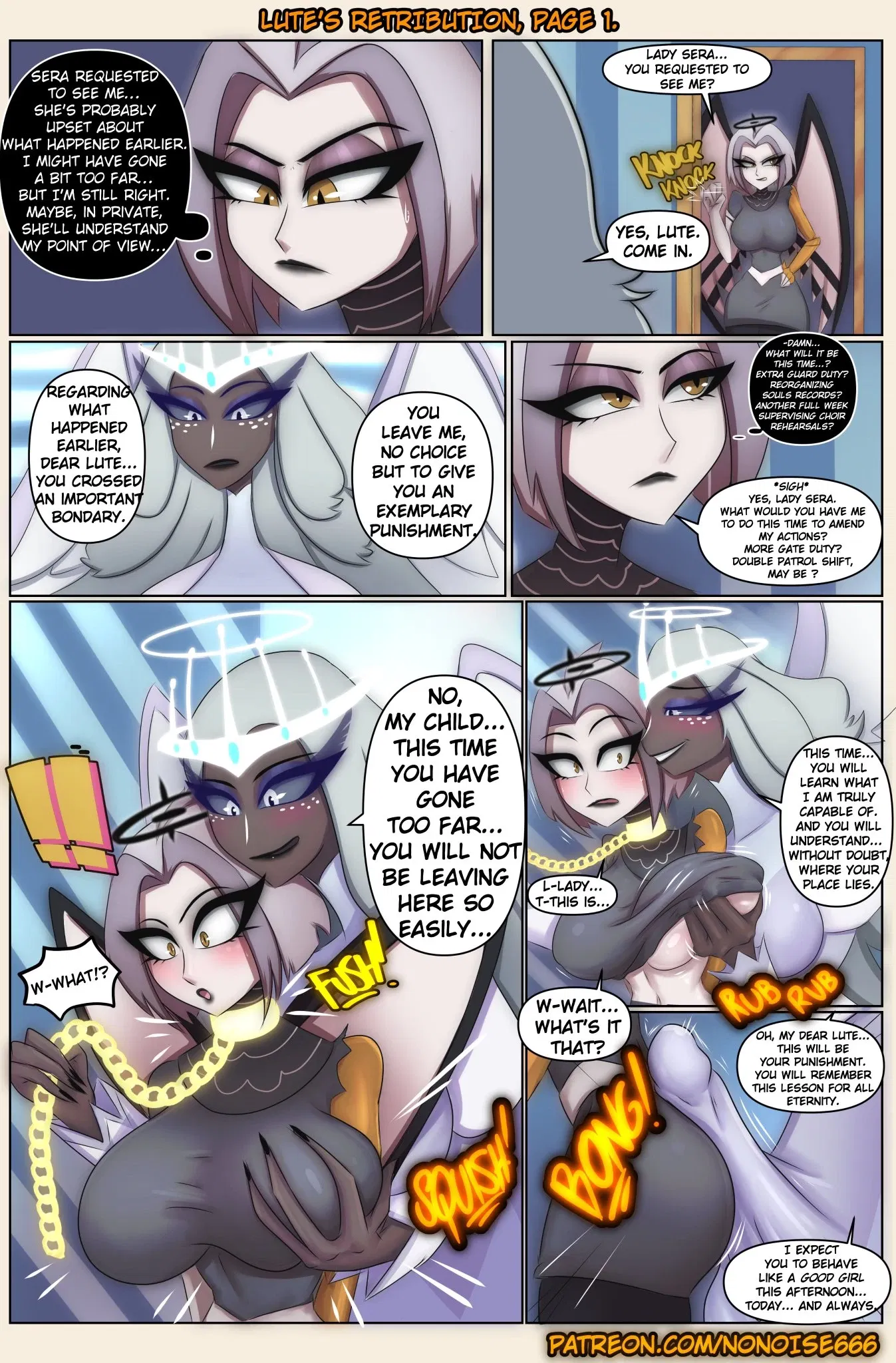 Sự trừng phạt của Lute - futanari big breasts big penis blowjob dickgirl on girl - Thư Viện Hentai - Image 1