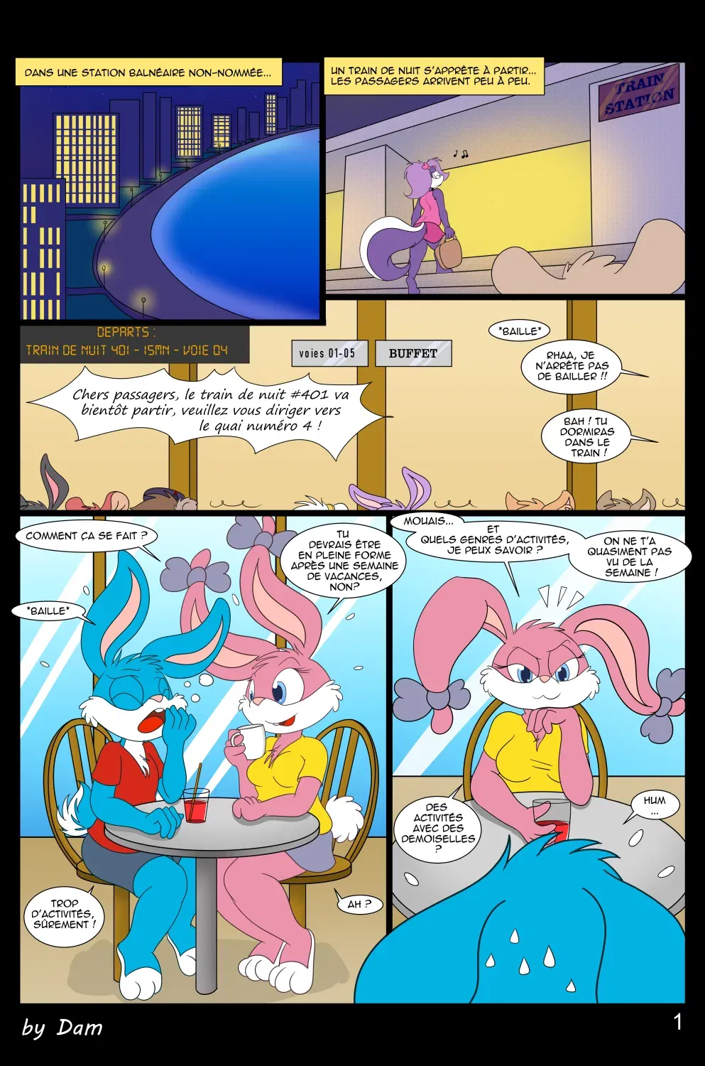 (Dam (DamBun)) Toons on a Train (French) (Incomplete) - Hentai Gallery - Image 1