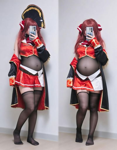 (Kitsune) Hoshou Marine Cosplayer pregnant - Hentai Gallery