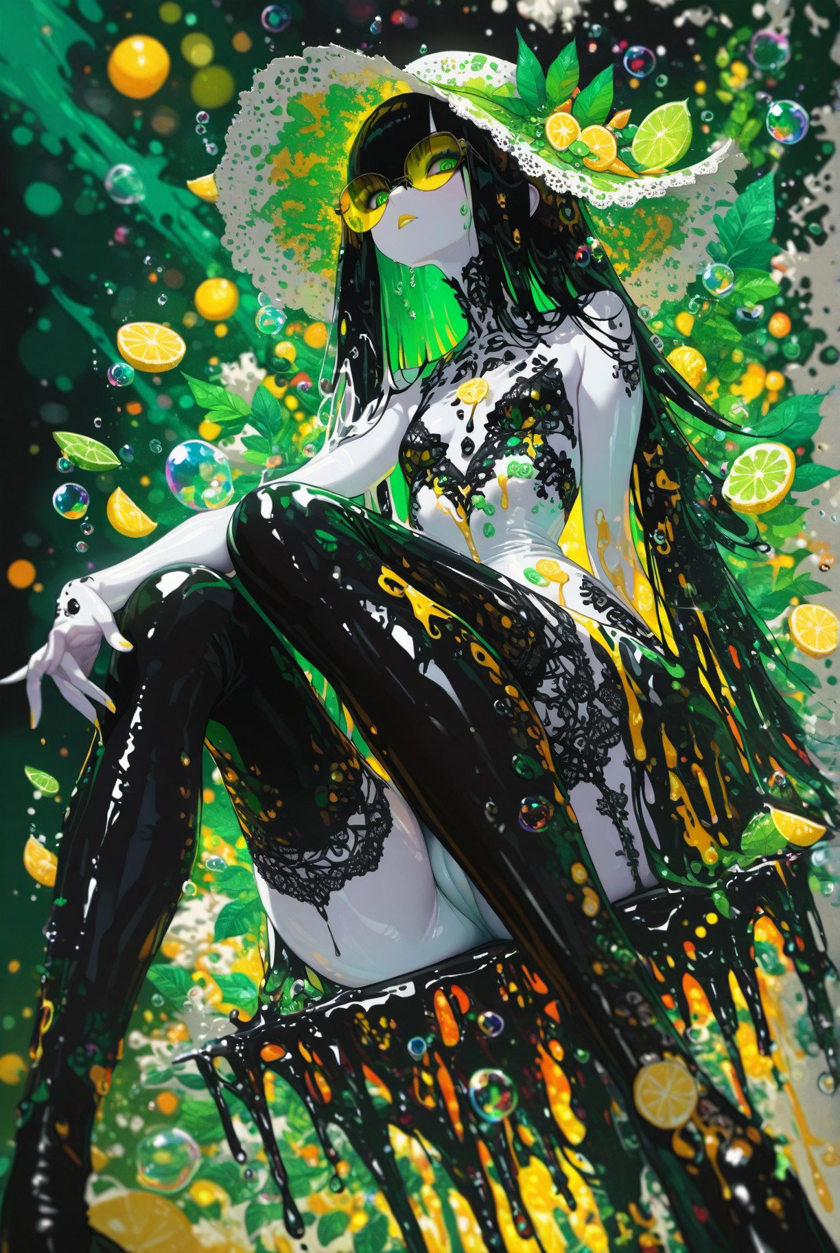 (HenryBoya) Goteo de crema de limón, el truco de las medias de encaje - Galería Hentai - Image 1