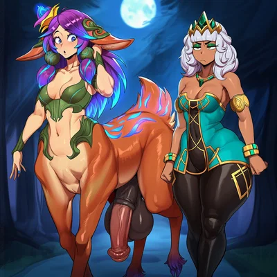 (Nyxara027)Unusual Duo - Lillia Futa x Qiyana (League of Legends) - Hentai Gallery