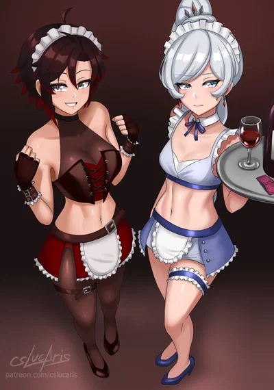 (Cslucaris) Conjunto de camareiras Ruby e Weiss (Exclusivo) - Galeria Hentai
