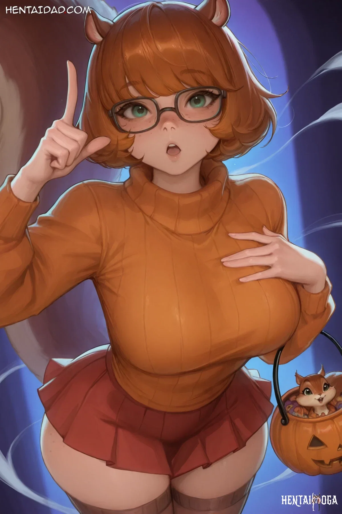 Squirrel Girl as Velma cosplay Hentai by Penguih AI Art - Uncensored - Halloween Marvel Squirrel Penguih Hentai Uncensored - Hentai Gallery - Image 1