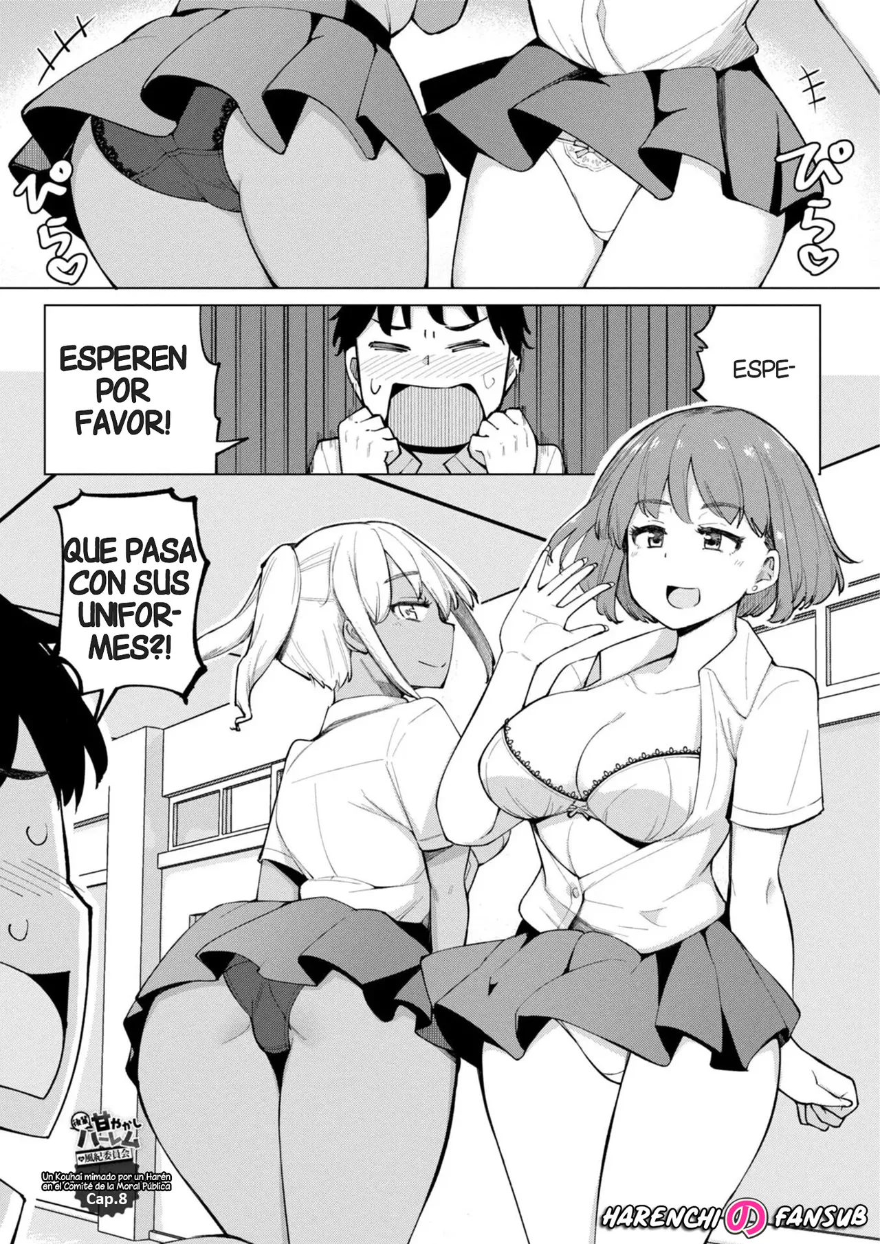 (Ippongui) Kouhai Amayakashi Harem in Fuuki Iinkai (Chap.8) | Un Kouhai mimado por un Haren en el Comite de la Moral Publica (Cap.8) (Spanish) (Digital)(Harenchi no Fansub) - Hentai Gallery - Image 1
