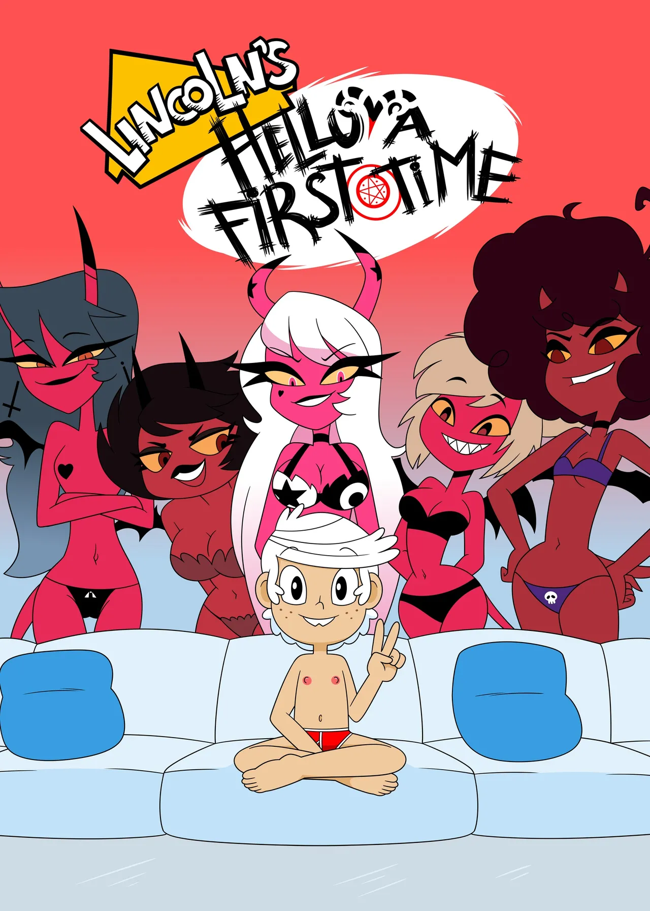 A Primeira Vez Incrível de Lincoln - big penis demon girl group of females shotacon color - Galeria Hentai - Image 1