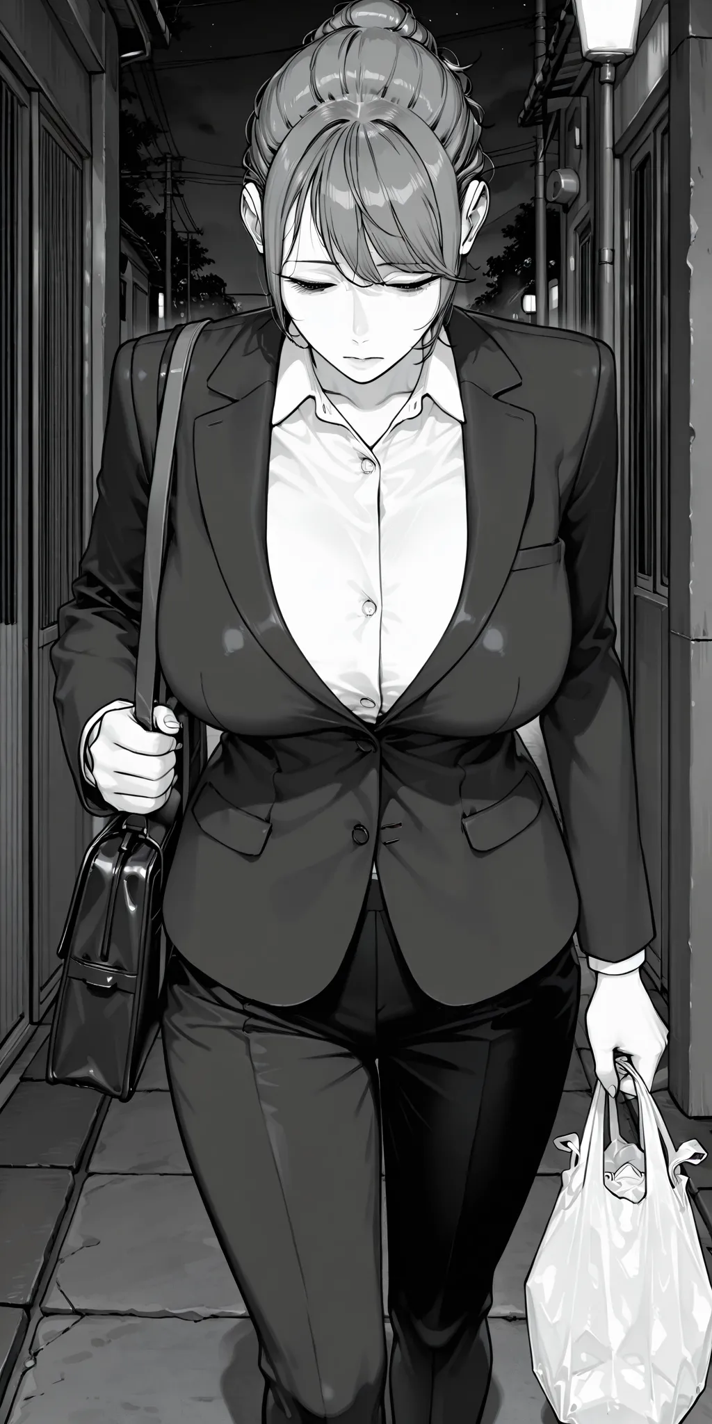 (FFF)让下班后的母亲舒服起来吧 - Hentai Gallery - Image 1