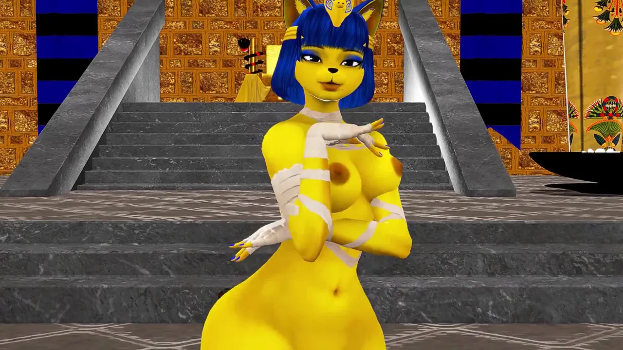 (MMD ファーリー) アンカ - 神秘 (ヌード版) (MMD ファーリー) Ankha - Mysterious (Nude alt.) _ Iwara - エロアニメギャラリー - Image 1