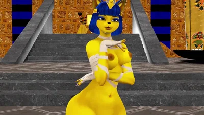 (MMD Furry) Анка — Таинственная (версия с обнажённым телом) (MMD Furry) Ankha — Mysterious (Nude alt.) _ Iwara - Хентай галерея