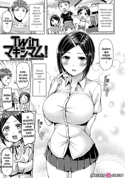 (Okumoto Yuuta) Twin Maximum! | Gemelas al Maximo! (Chichi Mamire) (Spanish) (Digital) (Decensored) (Harenchi no Fansub) - Hentai Gallery