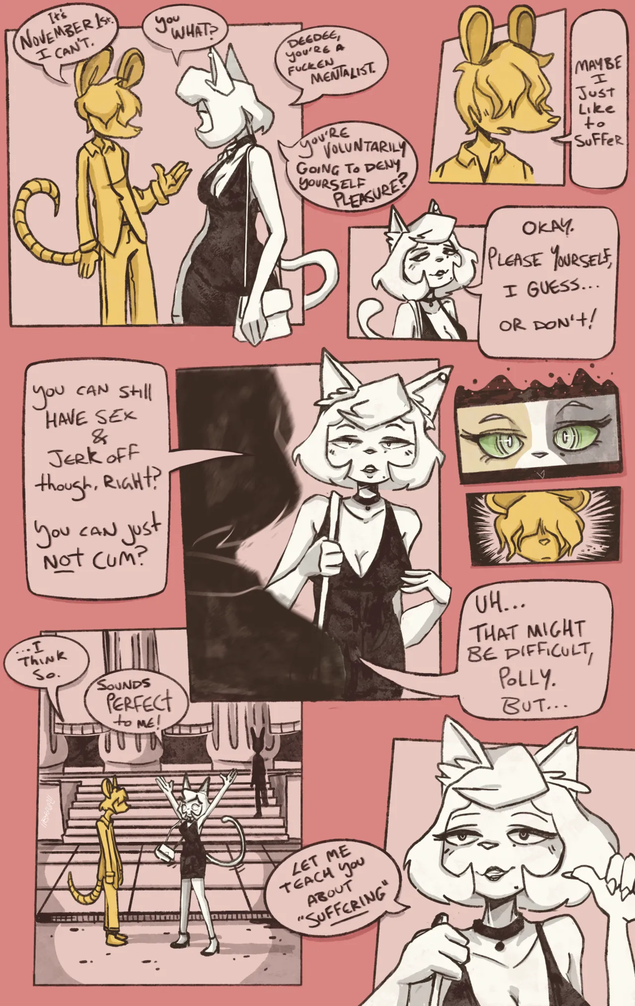 El día después de Halloween - catgirl femdom furry handjob mouse boy tailjob color - Galería Hentai - Image 1