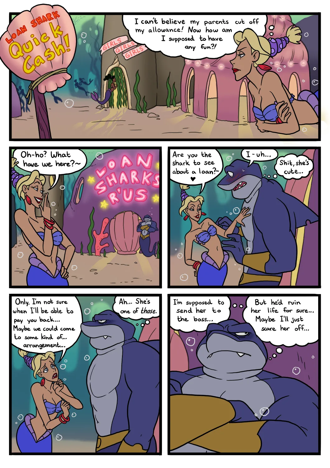 Loan Shark - big breasts blowjob furry human on furry mermaid monster gir... - Hentai Gallery - Image 1