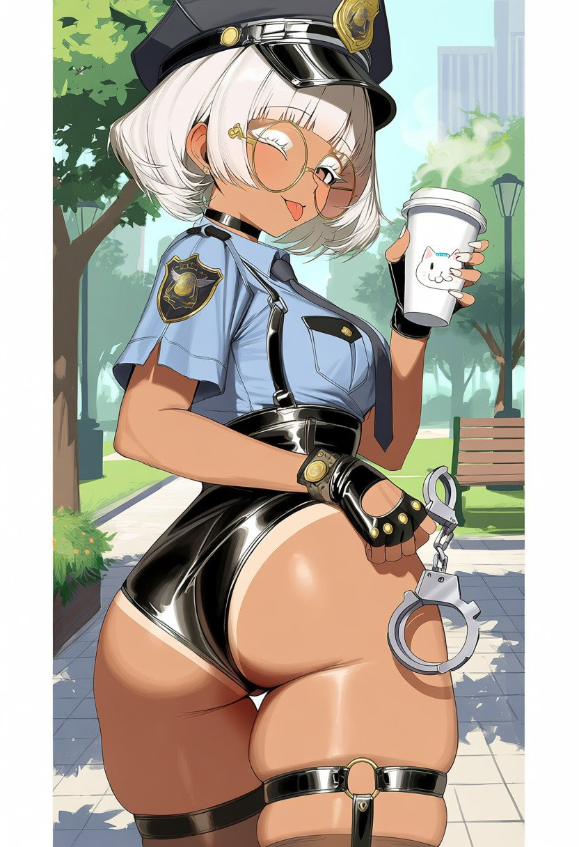 (HenryBoya) Khe đùi & Tất mèo – Dấu hằn da khiêu dâm của Neko Cop - Thư Viện Hentai - Image 1