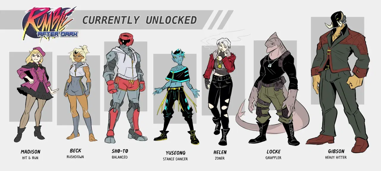 (Spicymancer / various) Rumble After Dark (fighting game OCs)