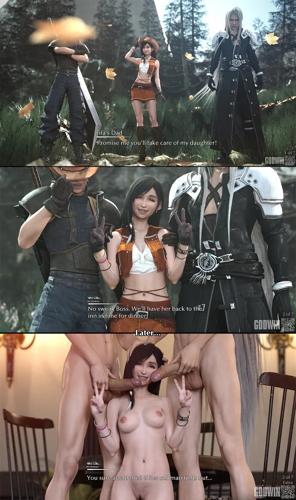 (Godwin) Tifa, Sephiroth e Zack/Aerith (Final Fantasy VII)