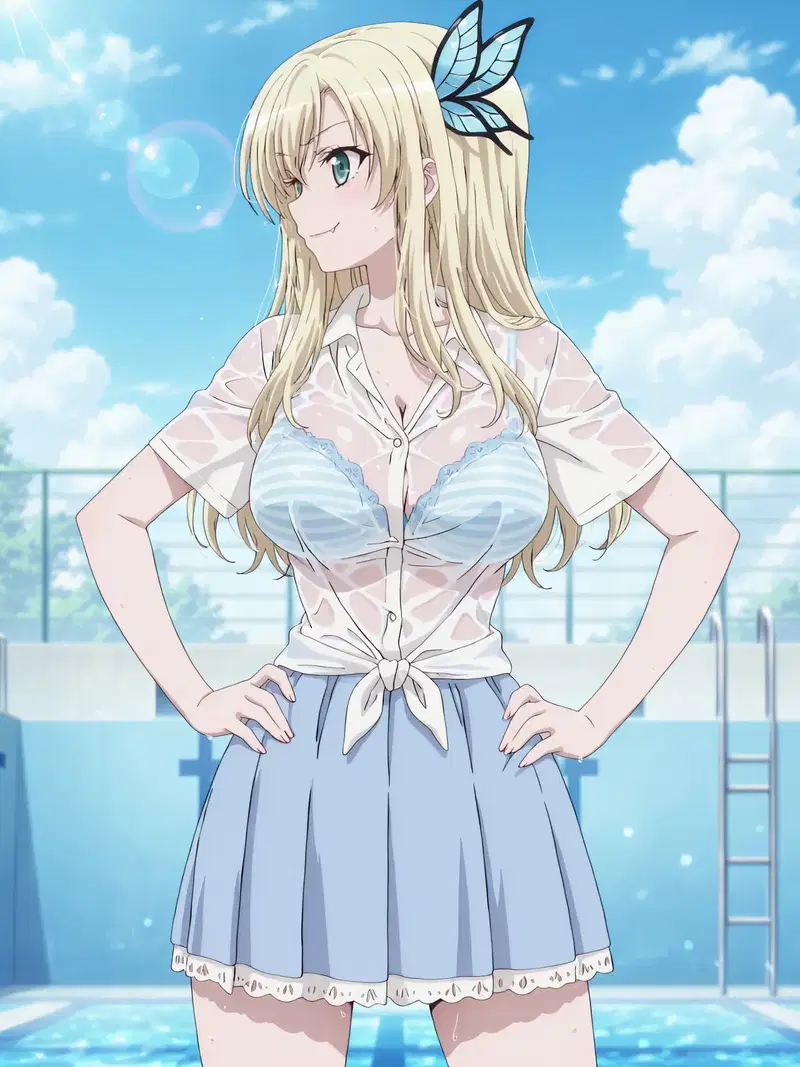 (Kurohime) 柏崎星奈（プール・白シャツ）
