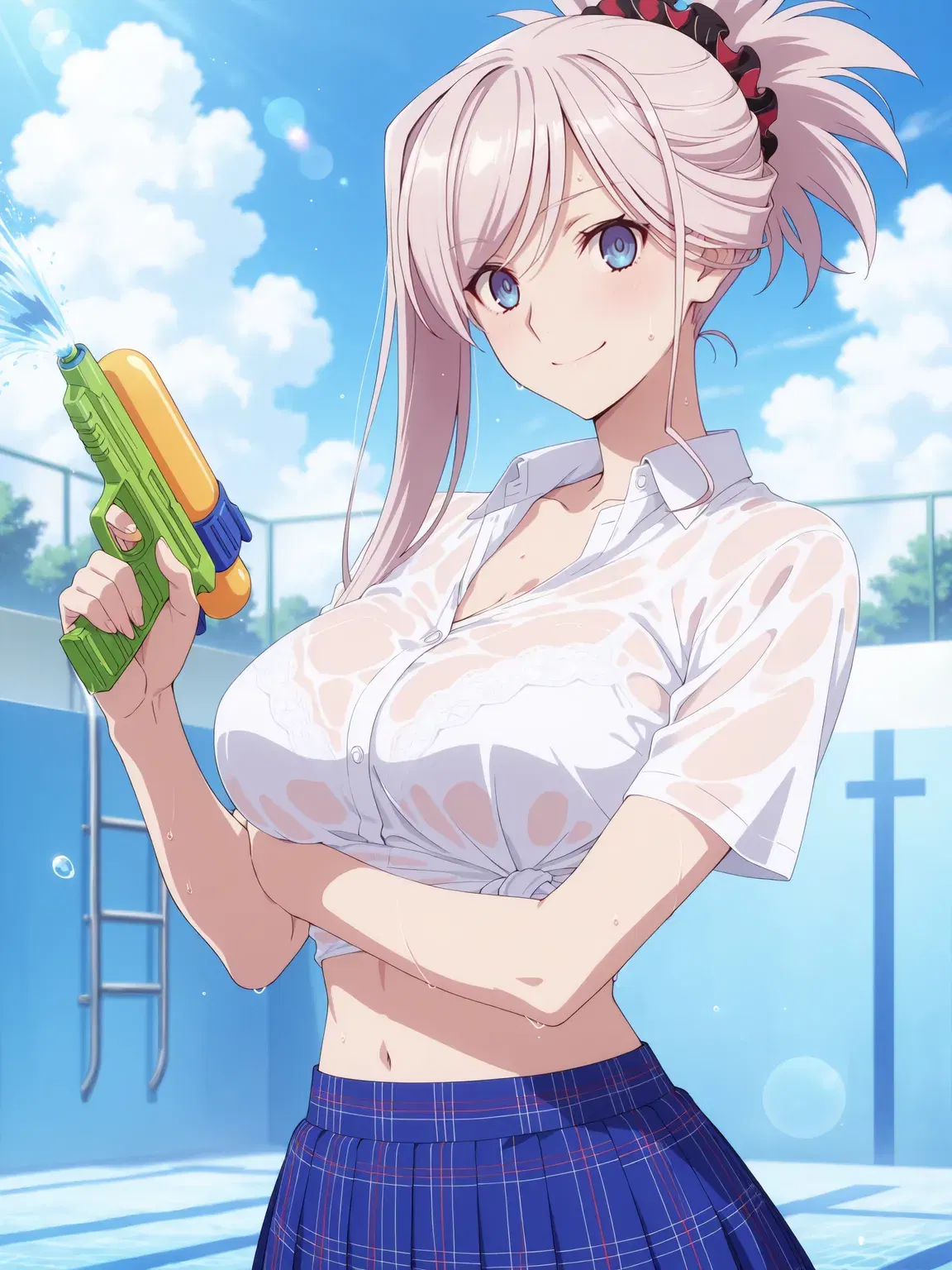 (Kurohime) Miyamoto Musashi (calção de banho, camisa branca)