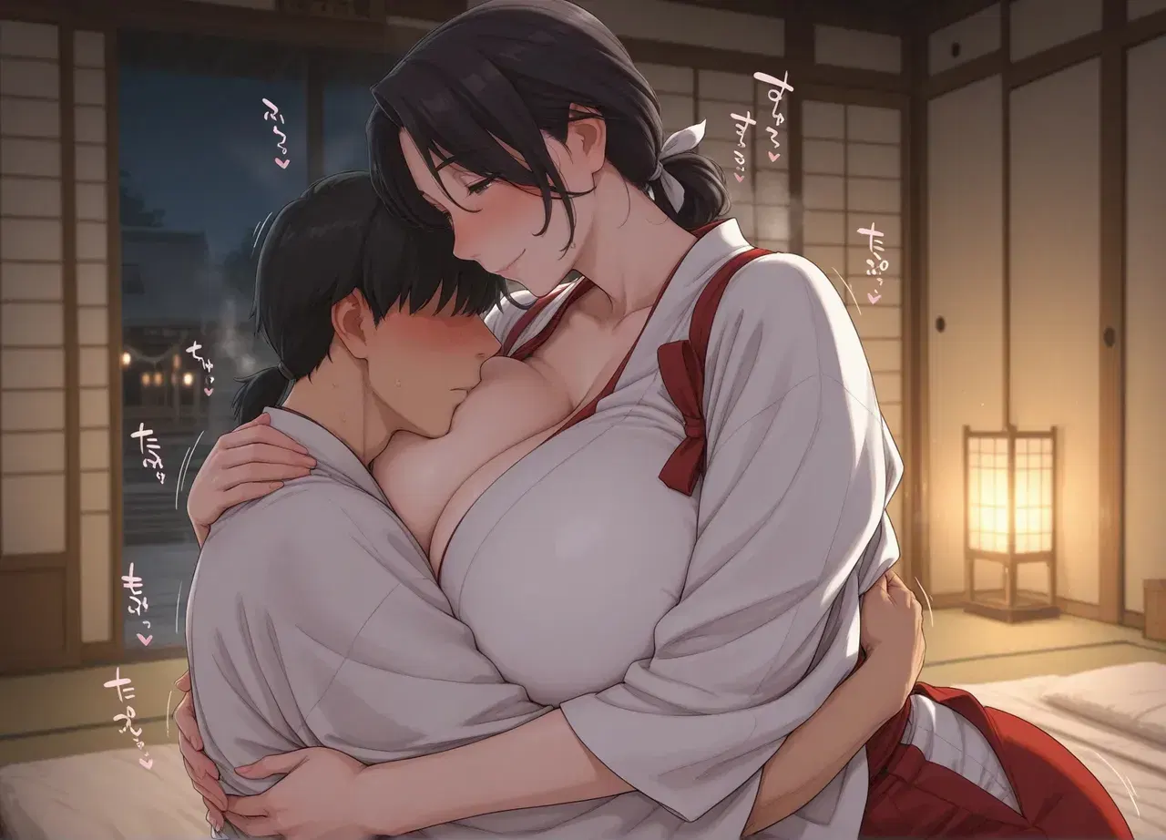 Staying overnight with Black Haired Wife Miko