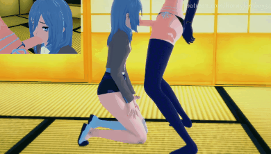 Attack on Titan - FUTA Historia Reiss likes to bounce her ass on Femboy's dick - Hentai GIF