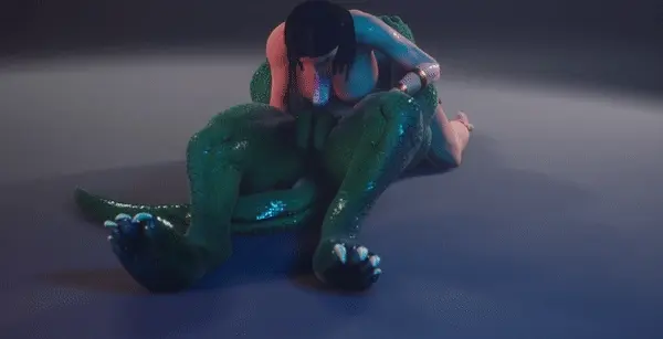 Big Ass Slut 69 fucking with Lizardman - Hentai GIF