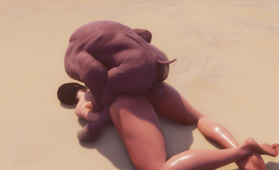 Big Ass Slut getting wrecked by Piggy Monster - Hentai GIF