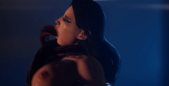 Big Ass Slut bị Nightmare Tentacle Monster tấn công dữ dội. - Hentai GIF