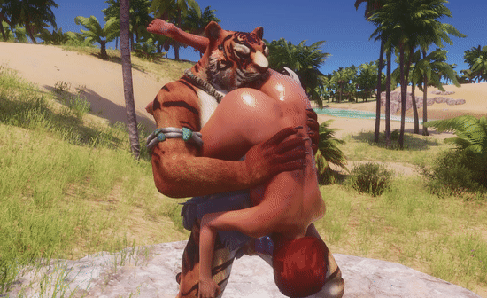 Gran zorra destrozada, follada y dominada por Gran Tigre #8 - Hentai GIF