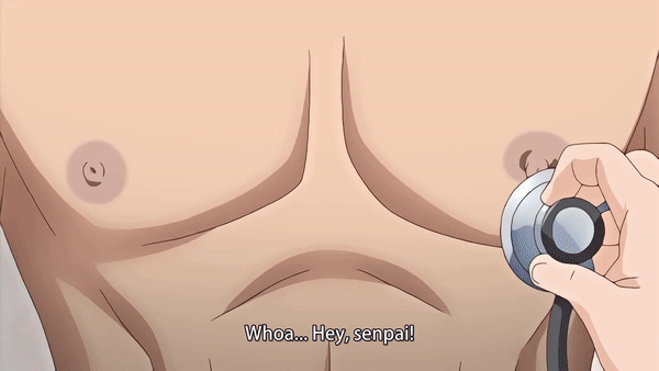 "Boku Tu Joi No Shinatsu Nisshi" cfnm nipple play scene - Hentai GIF