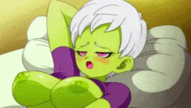 Cheelai finger fucking herself - Hentai GIF