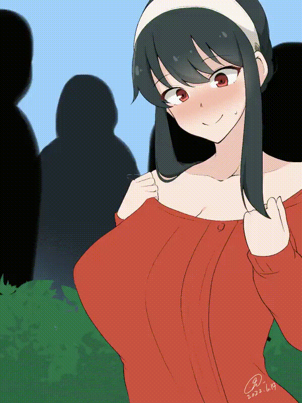 M&atilde;e do NTR mostra os seios - GIF Hentai