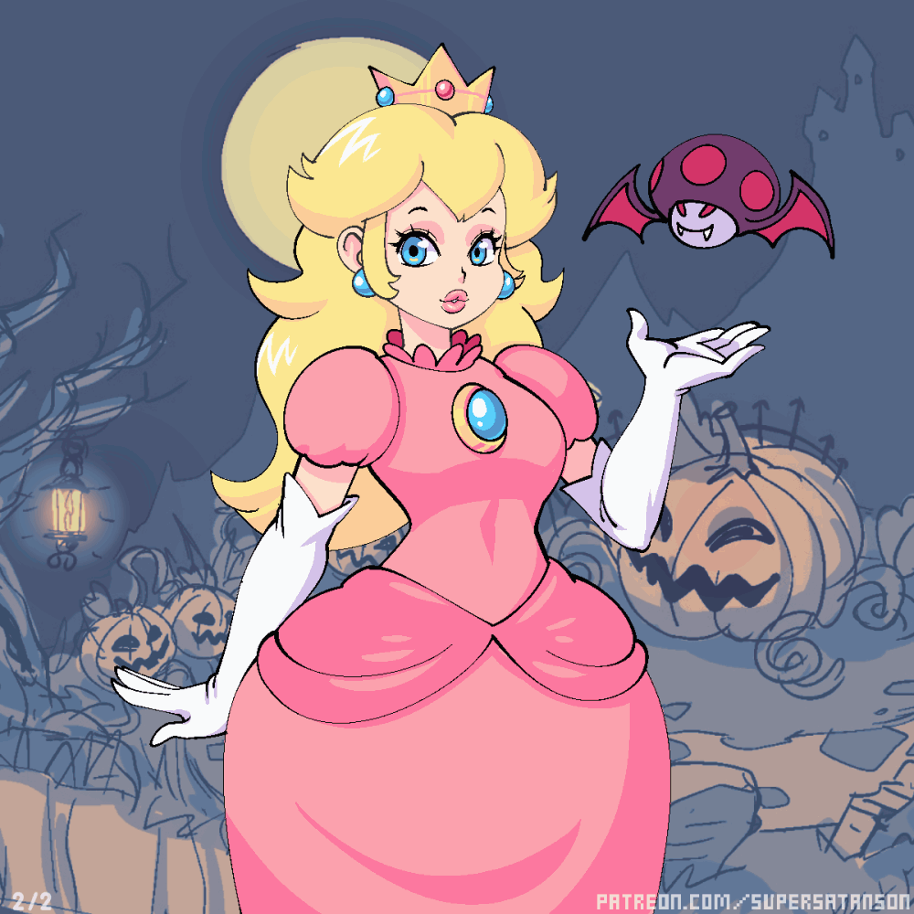 A Princesa Peach tem um lado excêntrico com o qual eu gostaria de brincar. - GIF Hentai