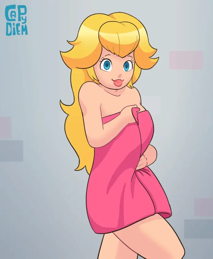 Princess Peach showing that perfect body - Hentai GIF