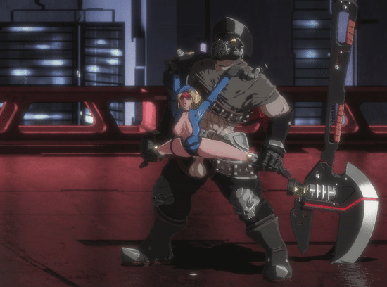 Pussy stretching huge dick big tits blonde - Hentai GIF