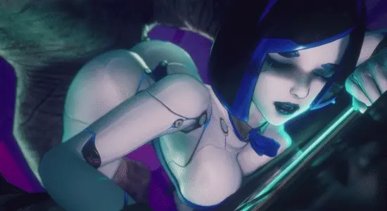 Robo Hot Chick follada por detrás por un monstruo con una polla enorme #2 - GIF Hentai