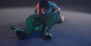 Big Ass Slut 69 fucking with Lizardman - Hentai GIF