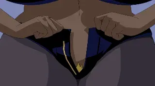 A Canário Negro tem um pequeno arbusto amarelo muito bonito. - GIF Hentai