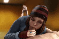 Chica emo tragándose una polla enorme - GIF Hentai