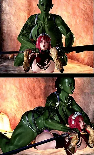 Orc feminina VS Cavaleira feminina #3 (honey select#84) - GIF Hentai